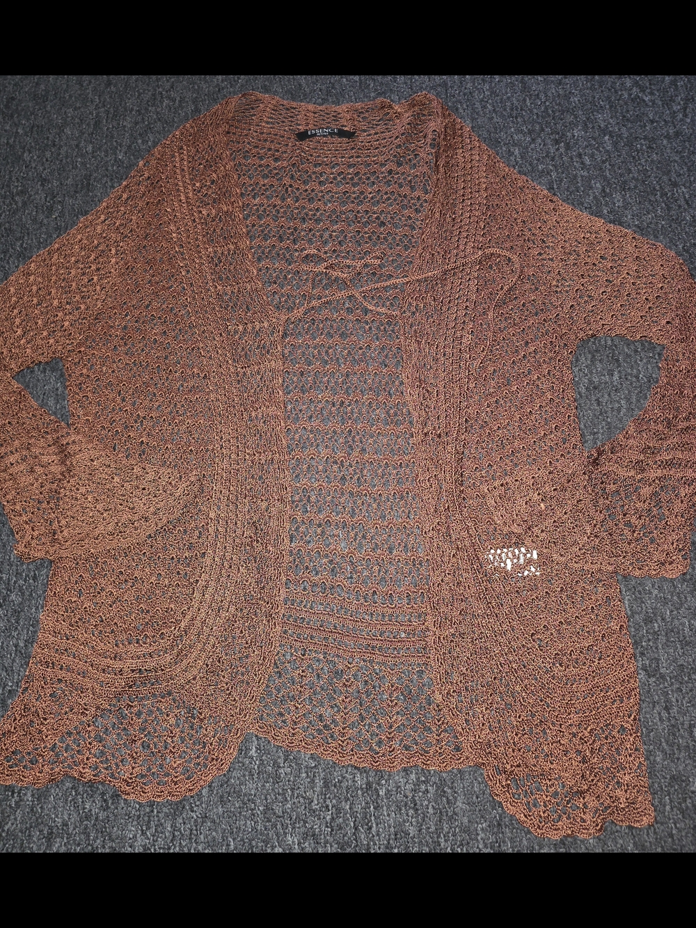 Open-Weave Brown Women's Cardigan - Lightweight Layer
